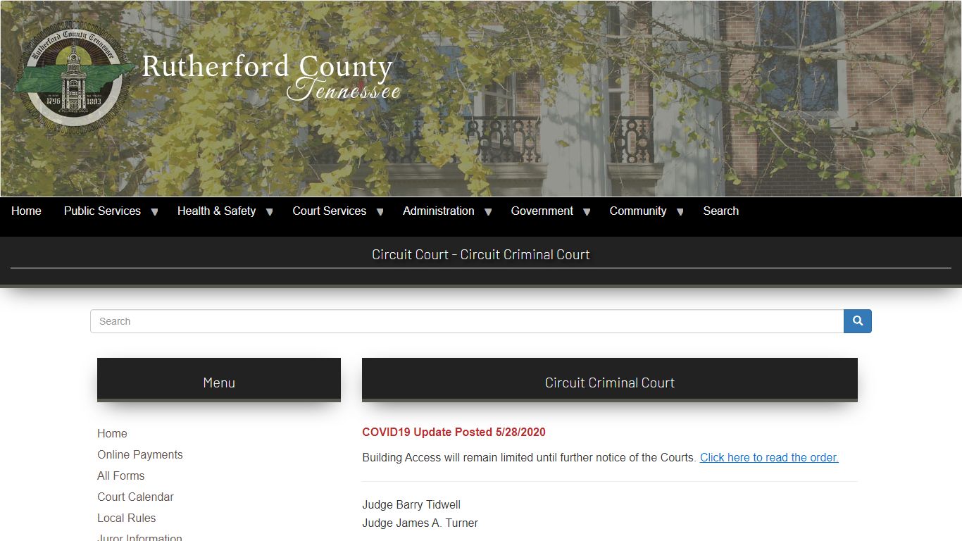 Circuit Court - Circuit Criminal Court - Rutherford County, TN