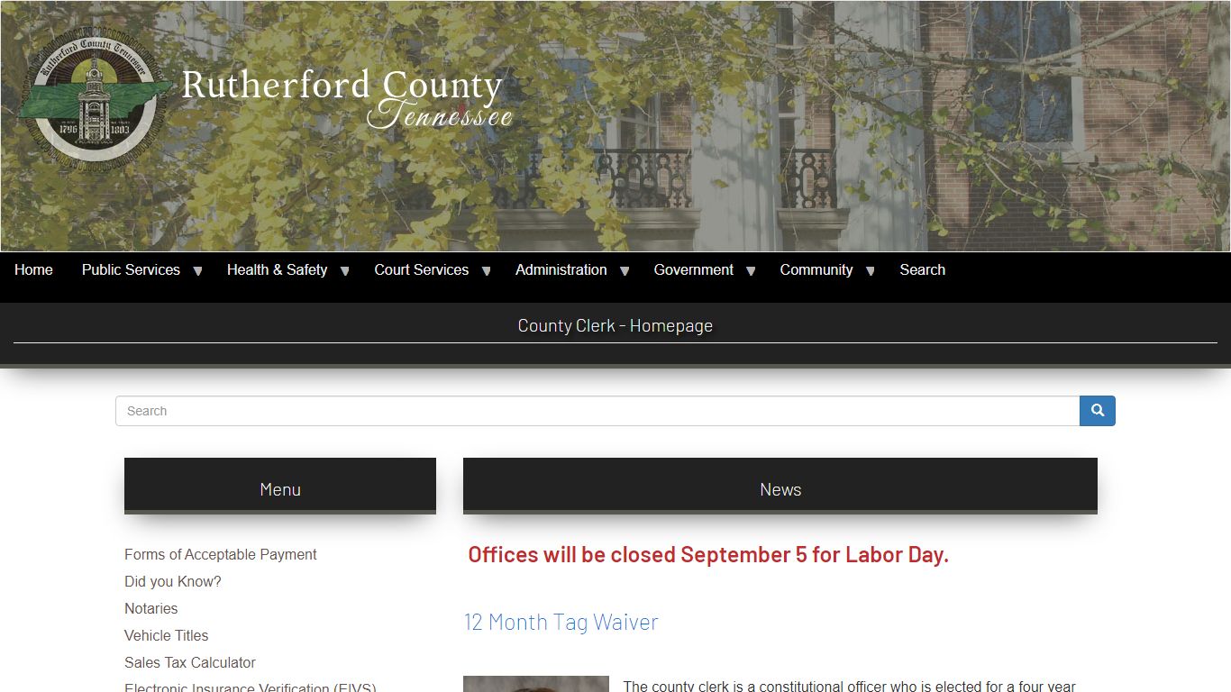 County Clerk - Homepage | Rutherford County TN